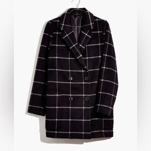 Madewell Double-Breasted Coat in Windowpane